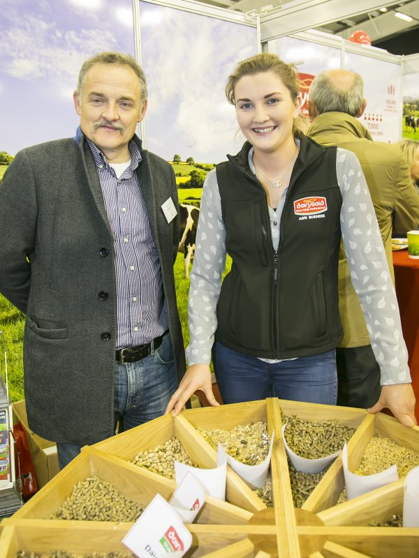 Michael Smith and Amy Coonan from Dairygold at the National Dairy show