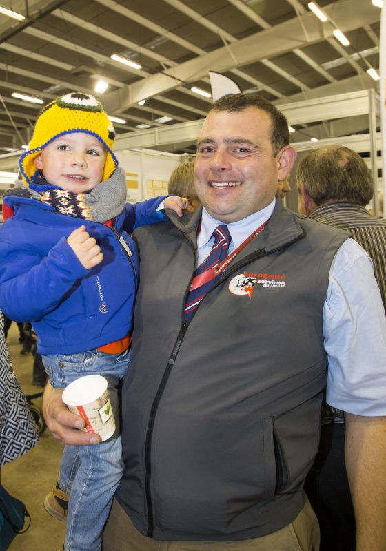 Philip Whitley and son John at the National dairy show
