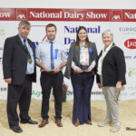 Presentation to Ring Stewards - Richard Hamilton IHFA President presenting Ring Stewards, Padraic Murphy and Anne-Maree Manley with a token of appreciation with Urusla Forrest, Cork Holstein Friesian Breeders Club President
