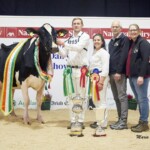 The Irish Examiner Supreme Champion 2023 - pictured with her breeders and owners Jason, Laura, Robert and Sylvia Helen
